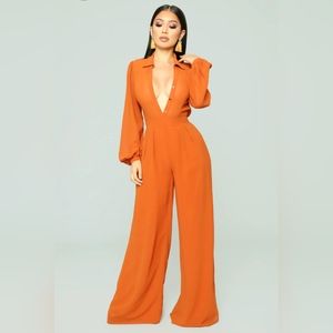 NWOT Burnt Orange Jumpsuit